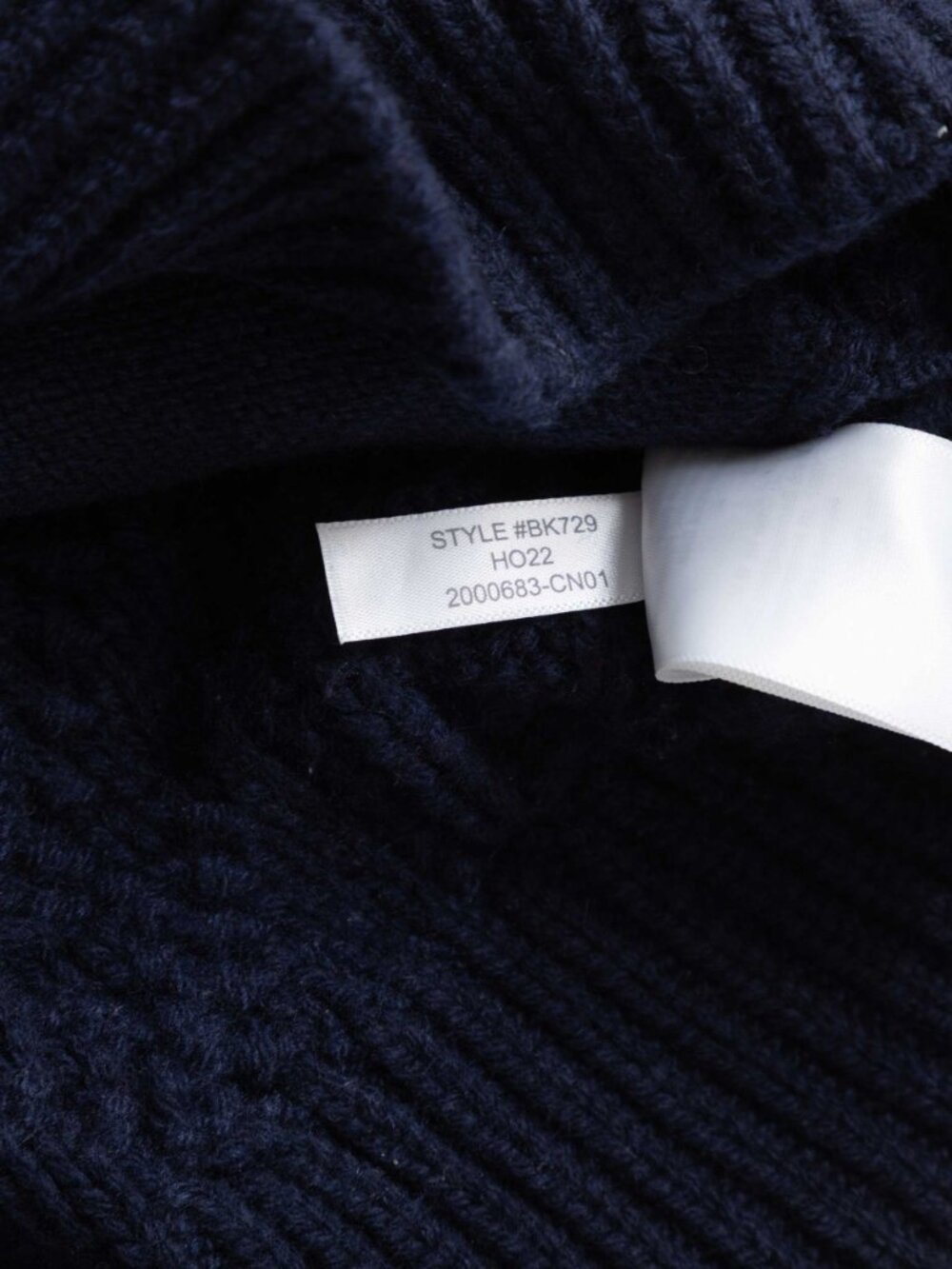 J.Crew Lambswool Blend Cable Knit Cardigan Sweater Men L Navy Blue Shawl - Picture 5 of 5